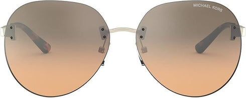 Michael Kors Woman Sunglasses Light Gold Frame, Brown Silver 60MM MK1037-12128Z